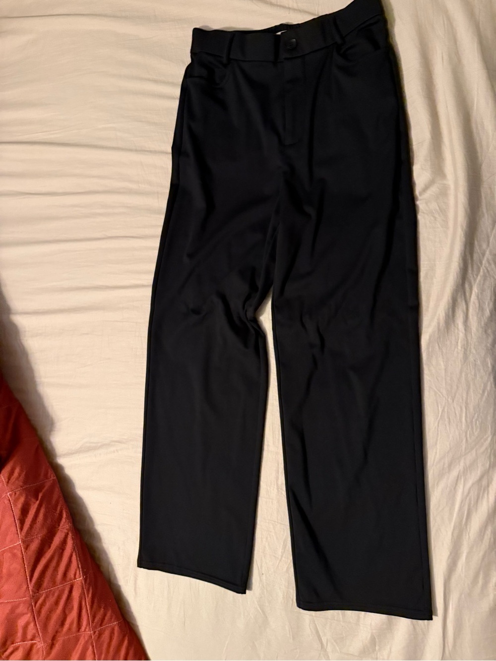 Women's Black Tailored Straight-Leg Trousers